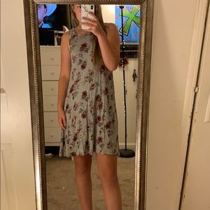 gray floral dress